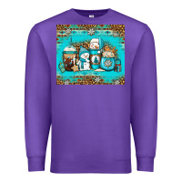 Purple winter snowman coffee Premium Sweatshirt - Jasminsmagicworld