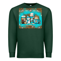 Sports Green winter snowman coffee Premium Sweatshirt - Jasminsmagicworld