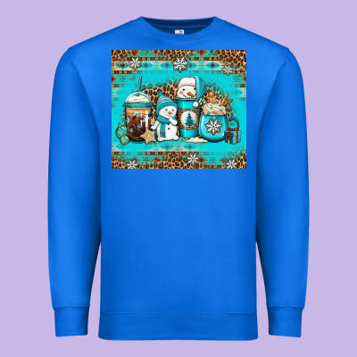 Winter Snowman Coffee Premium Sweatshirt Designed By Jasminsmagicworld