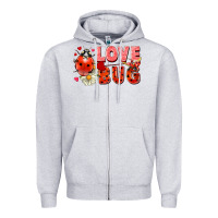 Heather Grey love bug Zipper Hoodie - FaDigitalArtStudio