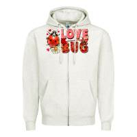 Oatmeal Heather love bug Zipper Hoodie - FaDigitalArtStudio