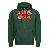 Sports Green love bug Zipper Hoodie - FaDigitalArtStudio