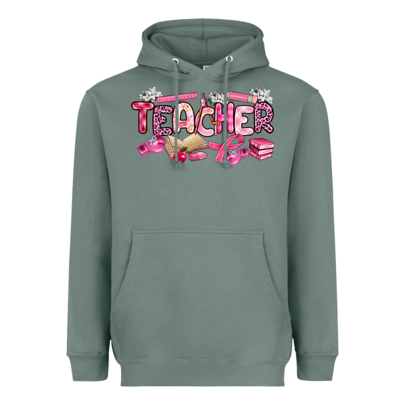 Breast Cancer Teacher Heavyweight Hoodie by Artiststas | Teevron