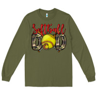 Army Green softball dad Long Sleeve Tee - Zillion Design Studio