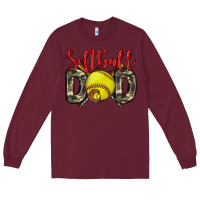 Burgundy softball dad Long Sleeve Tee - Zillion Design Studio