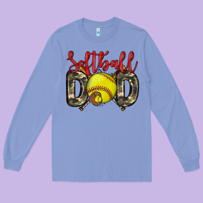 Softball Dad Long Sleeve Tee Designed By Zillion Design Studio