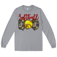Heather Grey softball dad Long Sleeve Tee - Zillion Design Studio
