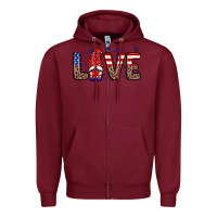 Burgundy Love gnome Zipper Hoodie - Neo Western