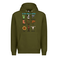 Army Green so god made a cowboy Premium Hoodie - MaliasSmallBusiness