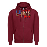 Burgundy Love Texas Zipper Hoodie - Neo Western