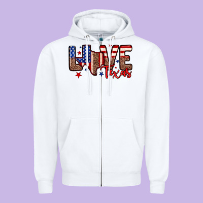 Love Texas Zipper Hoodie Designed By Neo Western