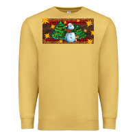 Antique Gold christmas tree with snowman Premium Sweatshirt - AdoDesignShop