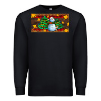 Black christmas tree with snowman Premium Sweatshirt - AdoDesignShop