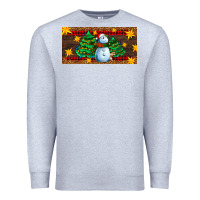 Heather Grey christmas tree with snowman Premium Sweatshirt - AdoDesignShop
