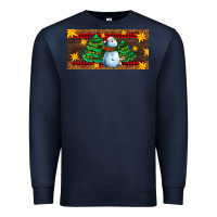 Navy christmas tree with snowman Premium Sweatshirt - AdoDesignShop
