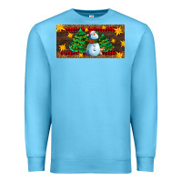 Ocean Blue christmas tree with snowman Premium Sweatshirt - AdoDesignShop