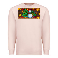 Pale Pink christmas tree with snowman Premium Sweatshirt - AdoDesignShop