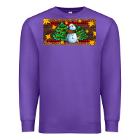 Purple christmas tree with snowman Premium Sweatshirt - AdoDesignShop