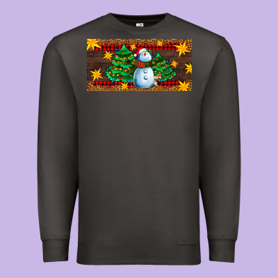 Christmas Tree With Snowman Premium Sweatshirt Designed By Adodesignshop