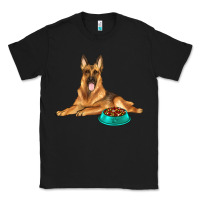 Black german shepherd with food bowl Classic Tee - texasbilliewilder