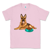 Bubblegum Pink german shepherd with food bowl Classic Tee - texasbilliewilder