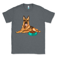 Charcoal Heather german shepherd with food bowl Classic Tee - texasbilliewilder