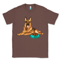 Chestnut german shepherd with food bowl Classic Tee - texasbilliewilder