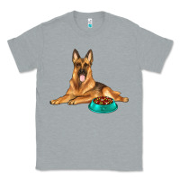 Heather Grey german shepherd with food bowl Classic Tee - texasbilliewilder