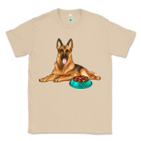 Mushroom german shepherd with food bowl Classic Tee - texasbilliewilder