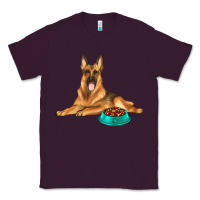 Plum german shepherd with food bowl Classic Tee - texasbilliewilder