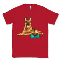 Red german shepherd with food bowl Classic Tee - texasbilliewilder