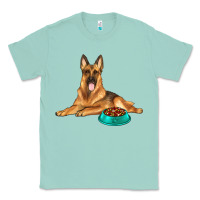 Seafoam german shepherd with food bowl Classic Tee - texasbilliewilder