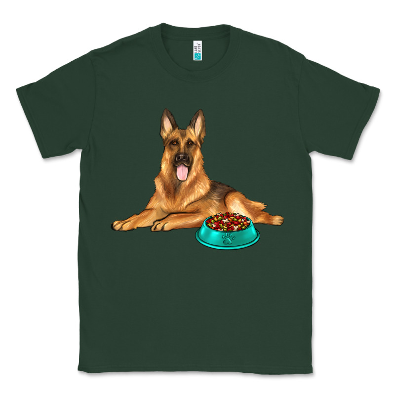 German Shepherd With Food Bowl Classic Tee by texasbilliewilder | Teevron