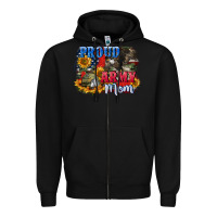 Black Proud army mom 4th of july Zipper Hoodie - CowGirlArtShop