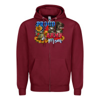 Burgundy Proud army mom 4th of july Zipper Hoodie - CowGirlArtShop
