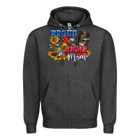 Charcoal Heather Proud army mom 4th of july Zipper Hoodie - CowGirlArtShop