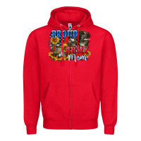 Red Proud army mom 4th of july Zipper Hoodie - CowGirlArtShop