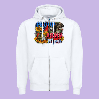 Proud Army Mom 4th Of July Zipper Hoodie Designed By Cowgirlartshop