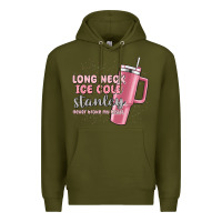 Army Green long neck ice cold stanley never broke my heart Premium Hoodie - MaliasSmallBusiness