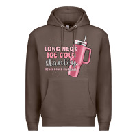 Coffee long neck ice cold stanley never broke my heart Premium Hoodie - MaliasSmallBusiness