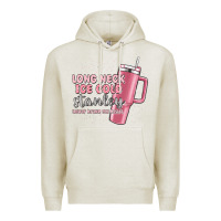Oatmeal Heather long neck ice cold stanley never broke my heart Premium Hoodie - MaliasSmallBusiness