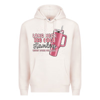 Pale Pink long neck ice cold stanley never broke my heart Premium Hoodie - MaliasSmallBusiness