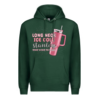 Sports Green long neck ice cold stanley never broke my heart Premium Hoodie - MaliasSmallBusiness