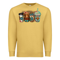 Antique Gold serape floral longhaired cow coffee cups Premium Sweatshirt - Jasminsmagicworld
