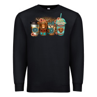 Black serape floral longhaired cow coffee cups Premium Sweatshirt - Jasminsmagicworld