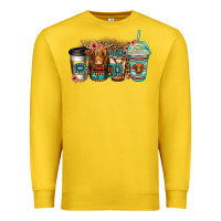 Serape Floral Longhaired Cow Coffee Cups Premium Sweatshirt | Teevron