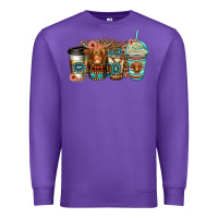 Purple serape floral longhaired cow coffee cups Premium Sweatshirt - Jasminsmagicworld