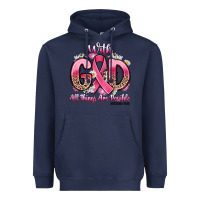 Navy breast cancer with god all things are possible Heavyweight Hoodie - Artiststas