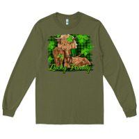 Army Green st patrick's day lucky cow family Long Sleeve Tee - RanaPortraitStore