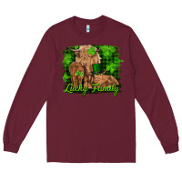 Burgundy st patrick's day lucky cow family Long Sleeve Tee - RanaPortraitStore